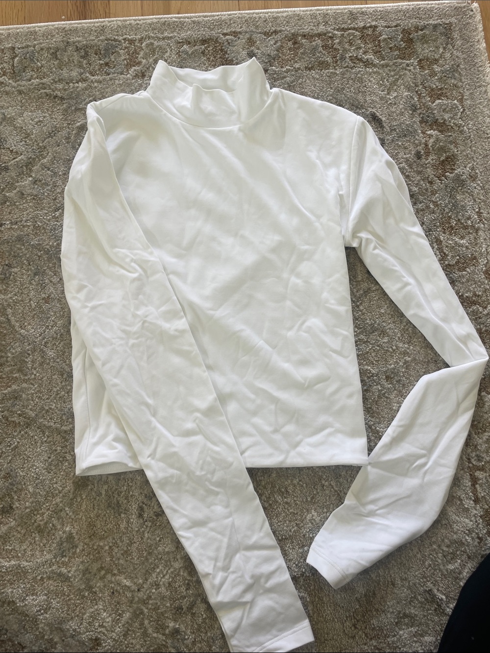 Aritzia White Long-Sleeve Crop Mock Neck Top NWOT Out of stock online